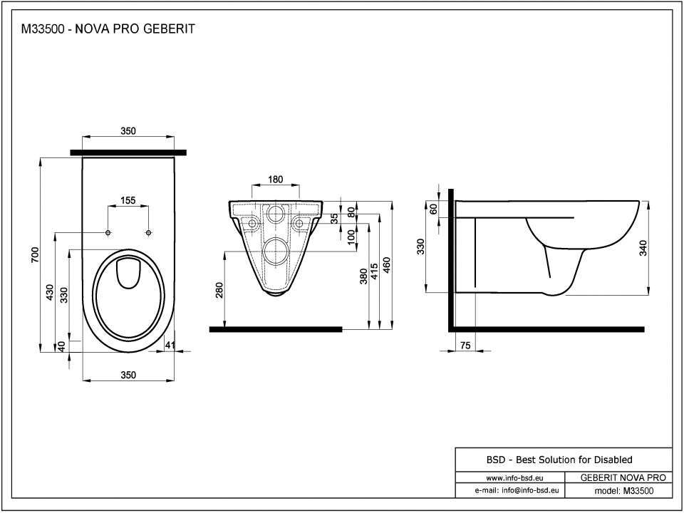 Wand-WC für barrierefreies Bad mit 70 cm Ausladung